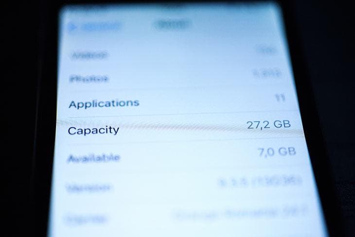 Capacité de stockage du téléphone
