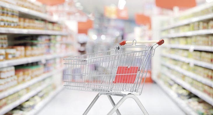 Chariot dans un supermarché