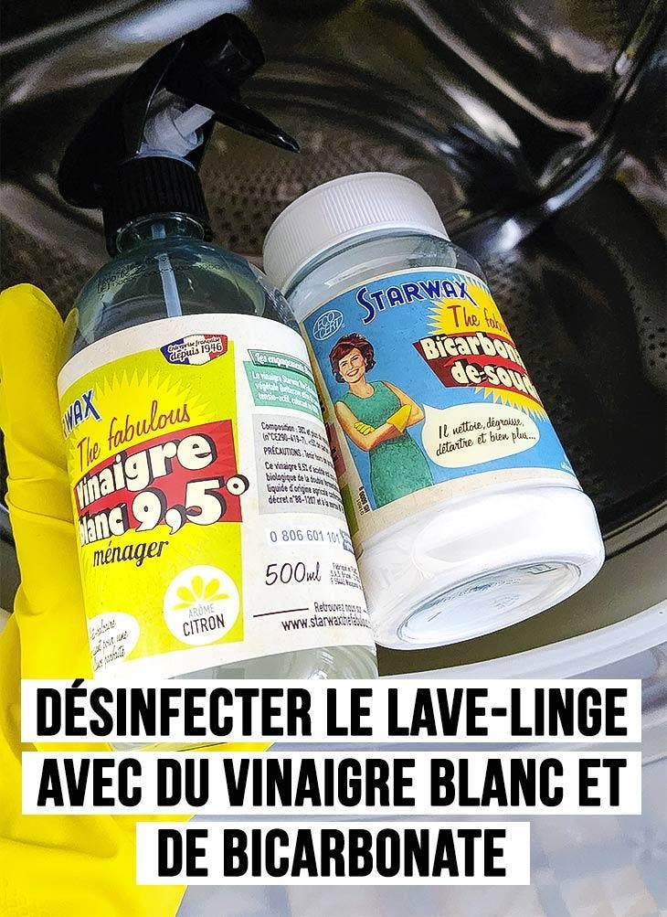 Désinfecter le lave-linge avec du vinaigre blanc et de bicarbonate