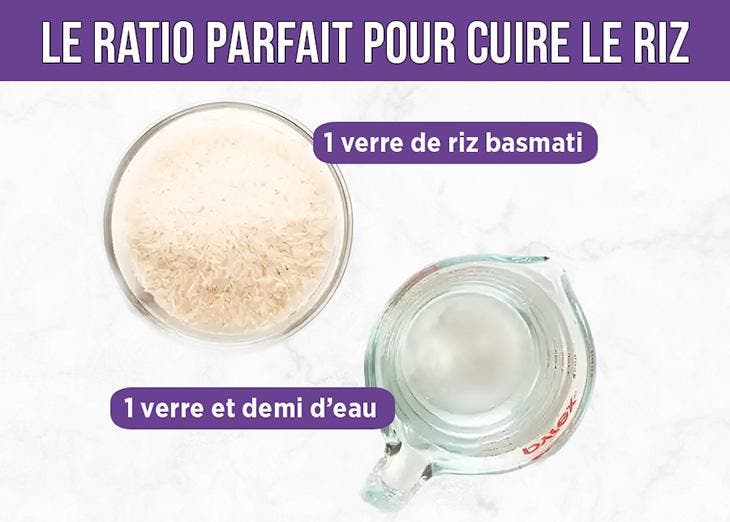 Le ratio parfait pour cuire le riz basmati