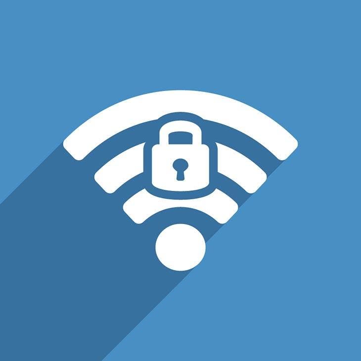 Icône Wi-Fi avec cadenas