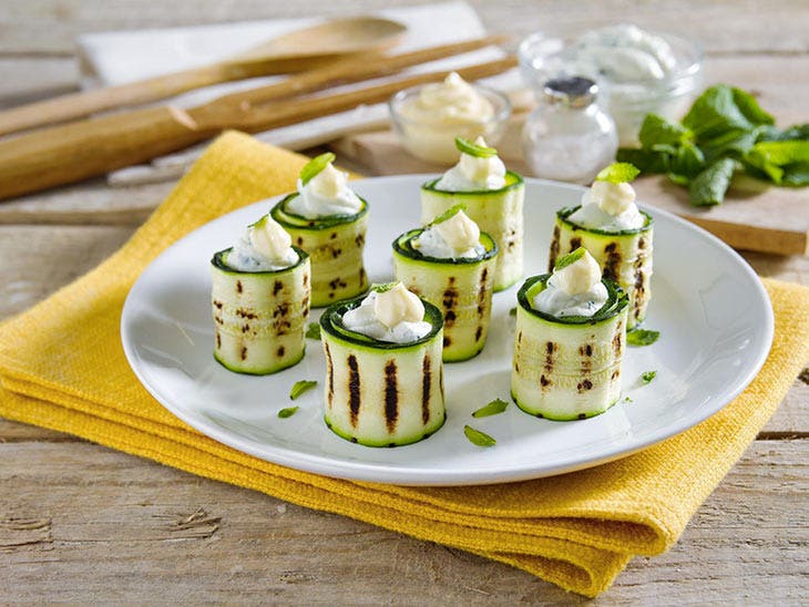 Rouleaux de courgettes au jambon