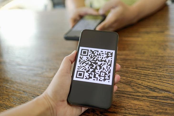 Un code qr sur le téléphone 