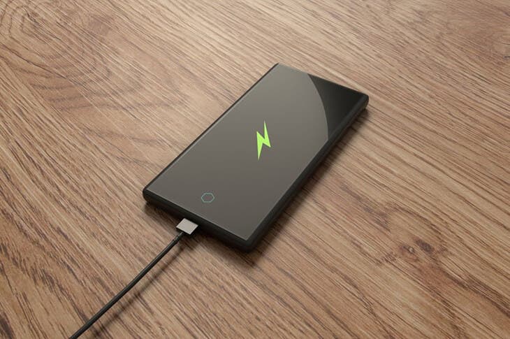 Un smartphone en charge 