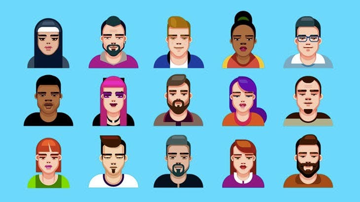 Une multitude d’avatars stylisés – source : spm