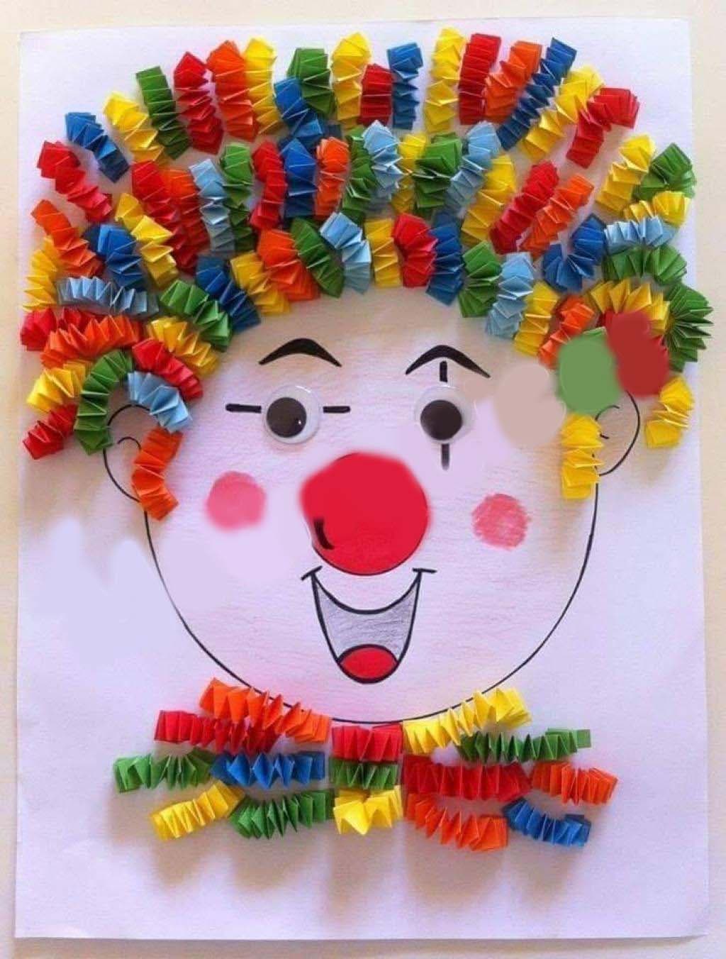 clown cheveux multicolores