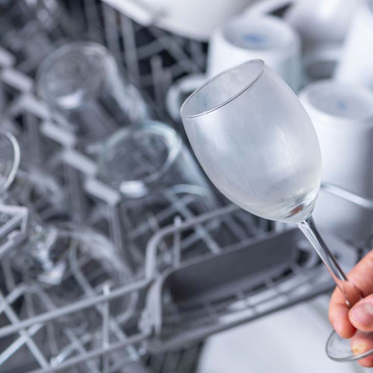 Un verre présentant un voile blanc 